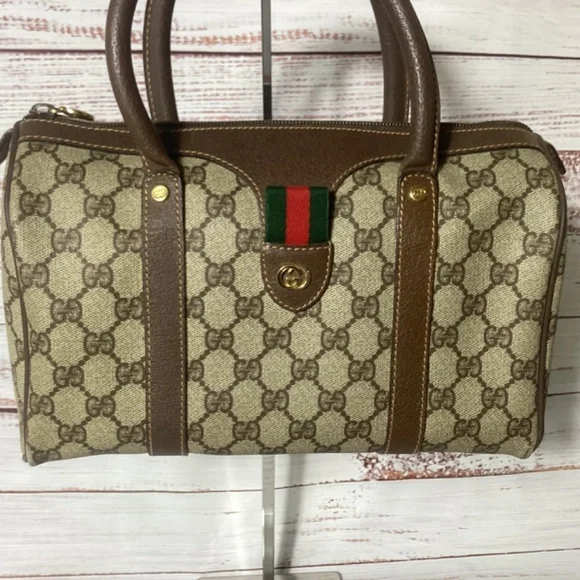 GUCCi Sherry Line Hand Bag Brown